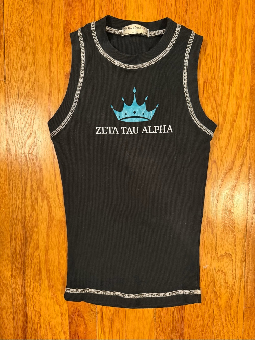 Sorority Bid Day Big / Little Mom’s Weekend Crop Ribbed Tank Zeta Tau Alpha